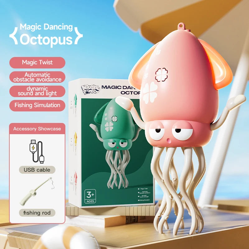 Wiggly Dancing Octopus in Cotton Pink