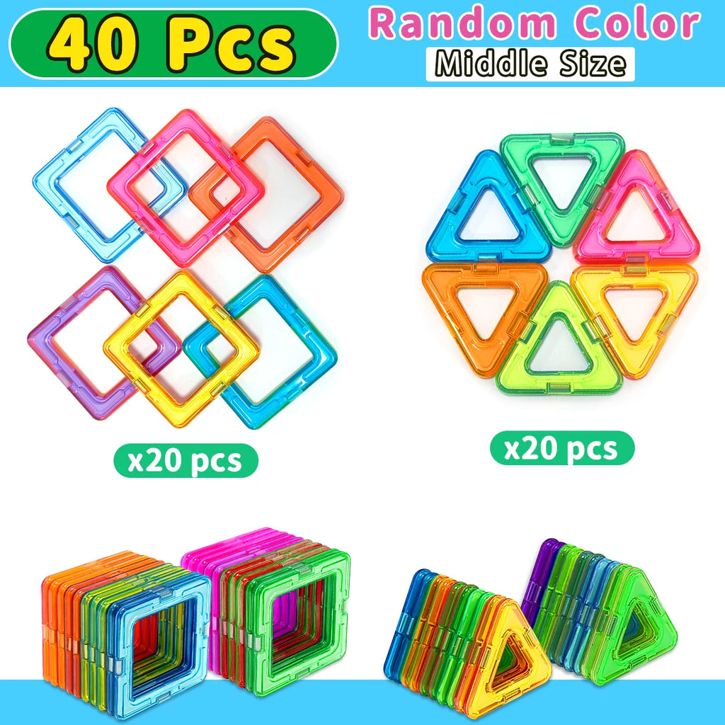 Magic Magnetic Build Tiles in 40 pieces