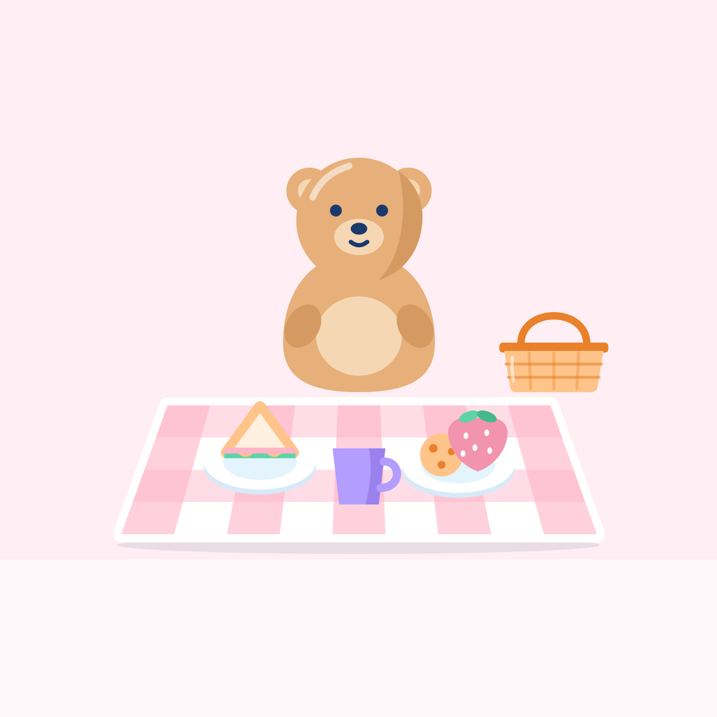 Little Picnic Play Set laid out for a teddy picnic