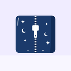 Starry Night Sleep Sack long zip and star print